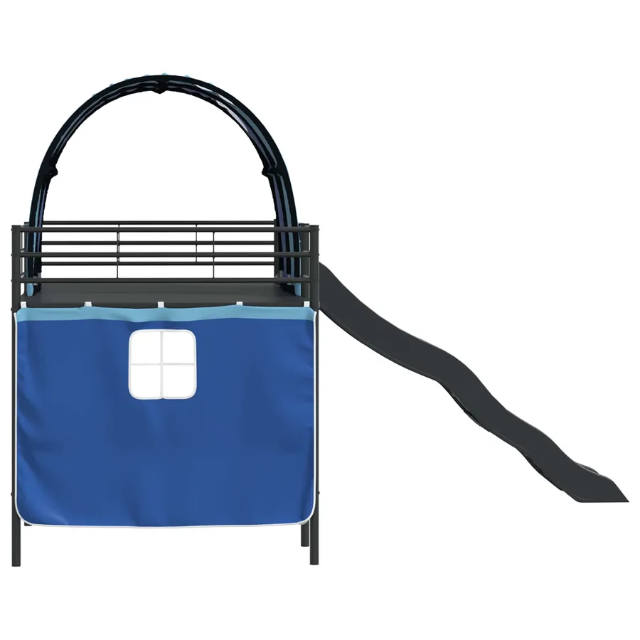 Lit mezzanine pour enfants Uni Noir et Bleu 107 x 203 cm Métал - 9