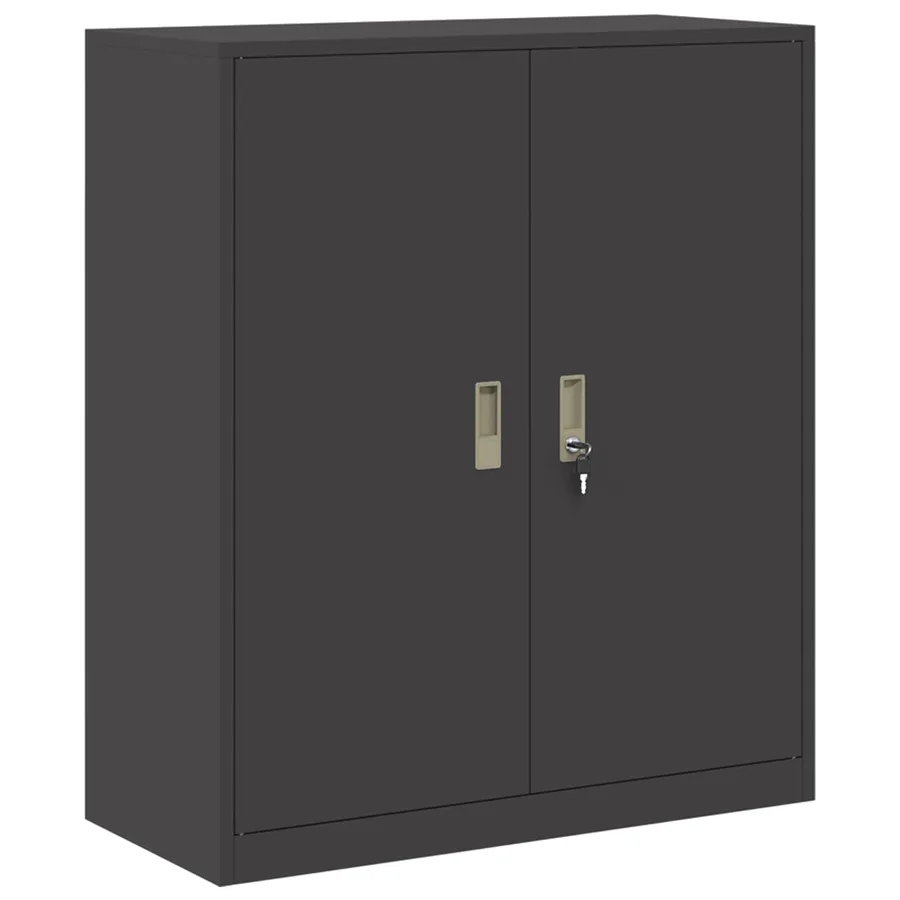 Armoire de rangement Noir 90 x 40 x 105 cm Acier - 2
