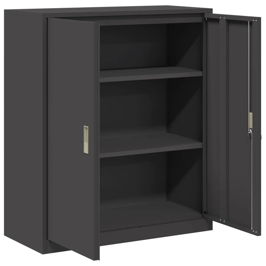 Armoire de rangement Noir 90 x 40 x 105 cm Acier - 5