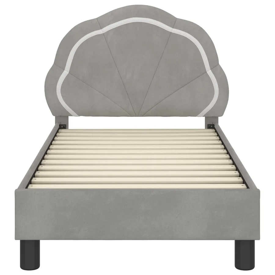 Cadre de lit pour tout-petit avec tête de lit Gris clair - 5