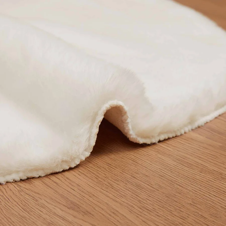 Tapis antidérapant en fausse de lapin OLITE Crème 50 x 80 cm - 5