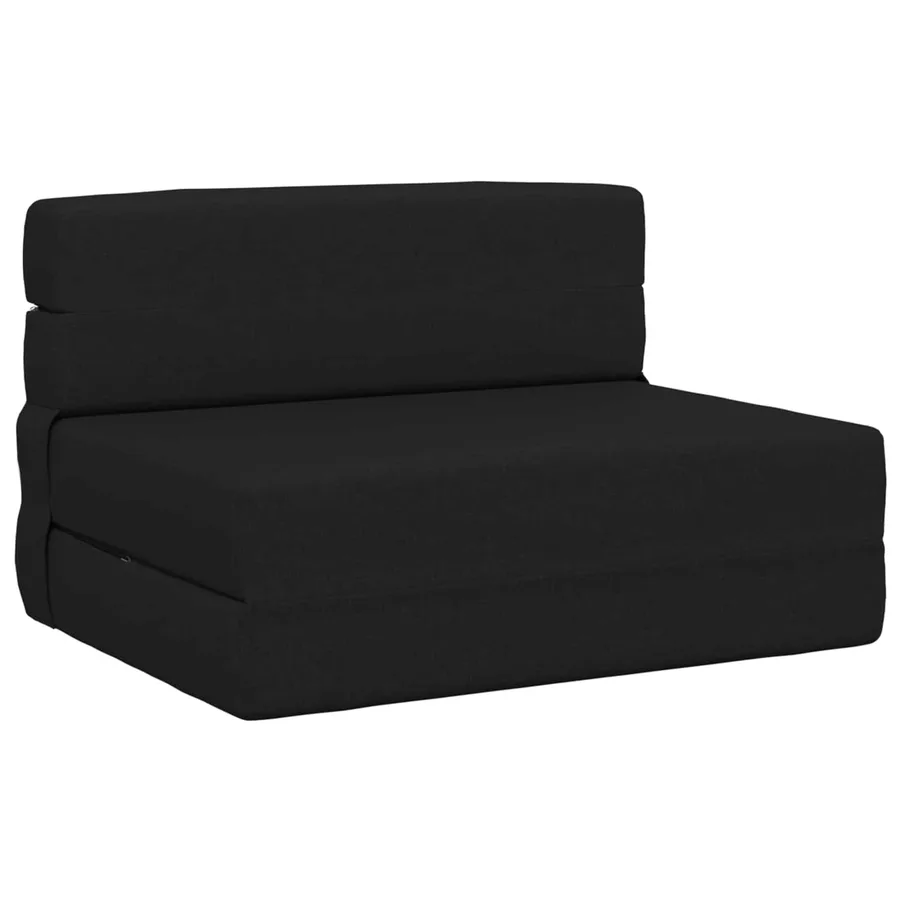 Canapé-lit pliable Noir 100 x 80 x 60 cm Tissu - 2