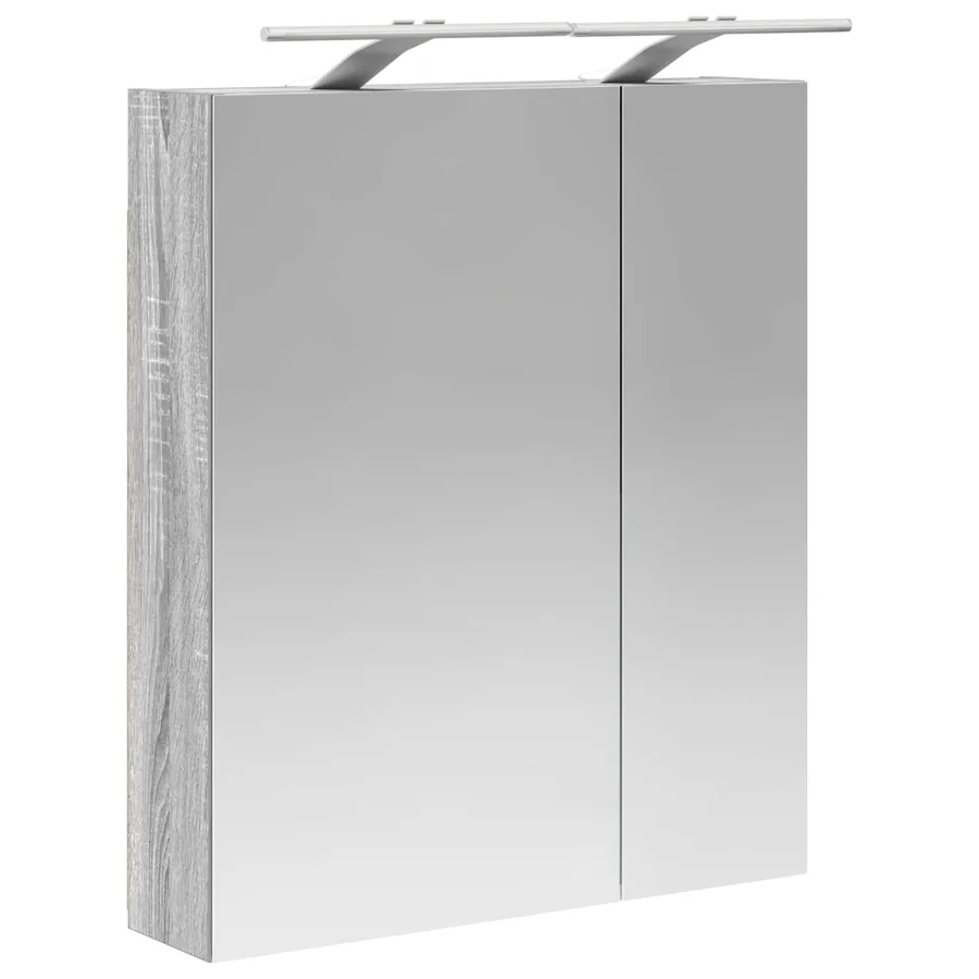Armoire Miroir de Salle de Bain Gris Sonoma 60 x 14,5 x 70 cm - 5