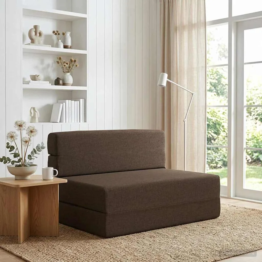 Canapé-lit pliable Taupe 100 x 80 x 60 cm Tissu
