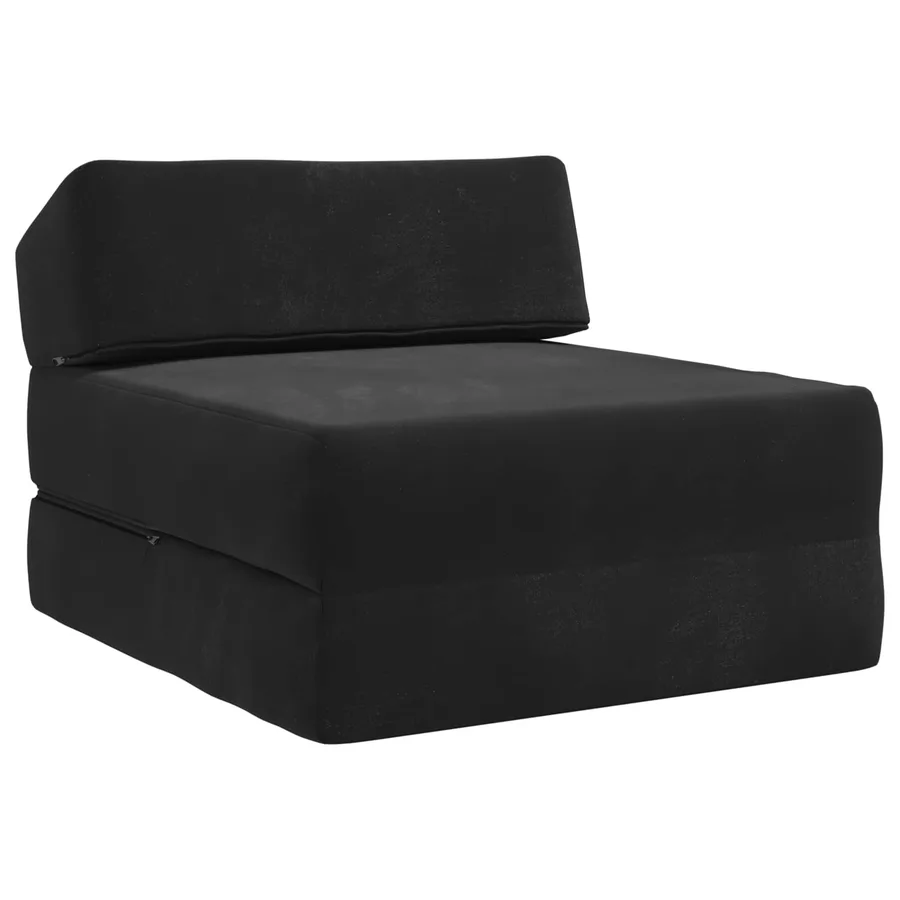 Canapé-lit pliable Noir 60 x 70 x 41 cm Tissu - 2
