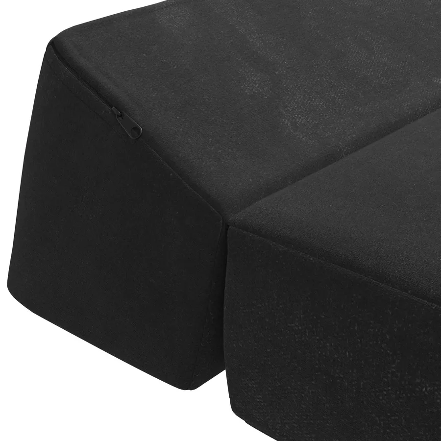 Canapé-lit pliable Noir 60 x 70 x 41 cm Tissu - 6