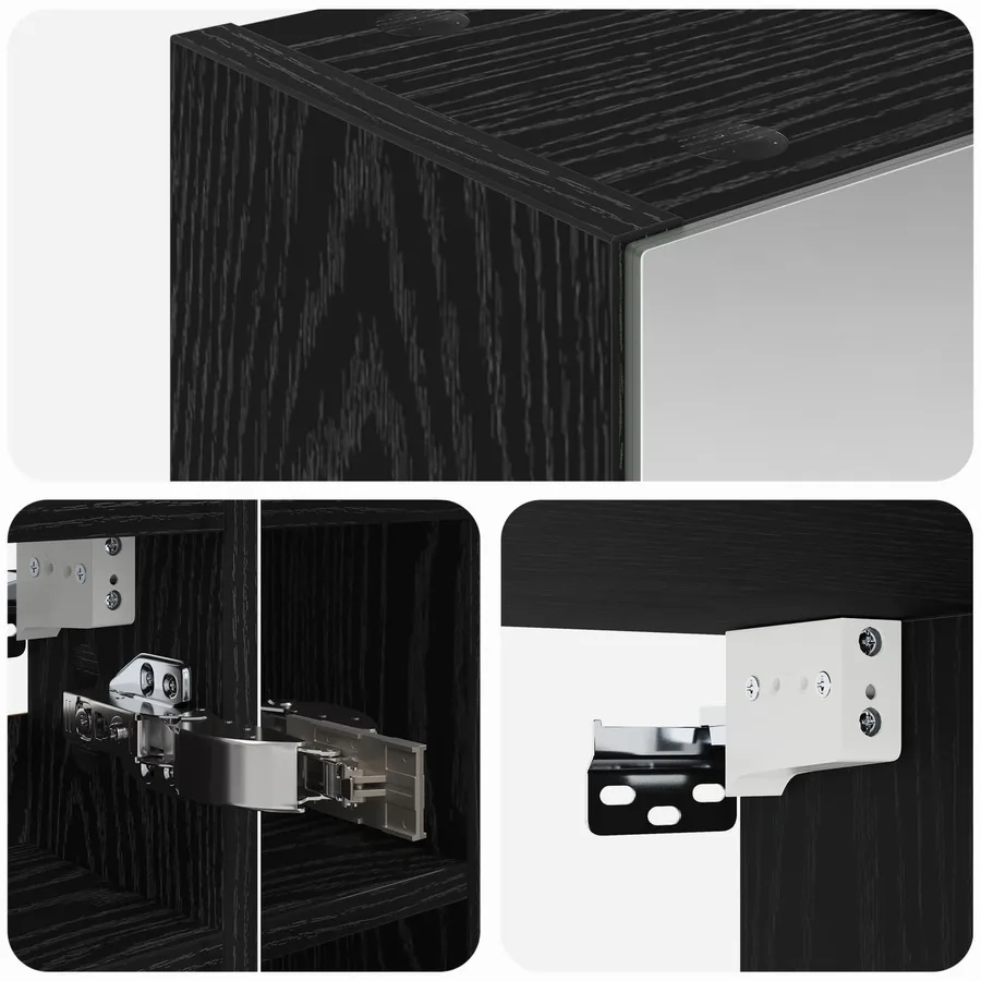 Armoire Miroir de Salle de Bain Chêne noir 60 x 14,5 x 50 cm - 8
