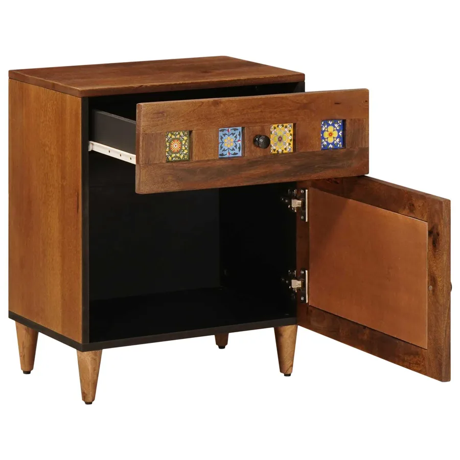 Cabinet de chevet Marron 50 x 33 x 60 cm Bois de mangue massif - 3