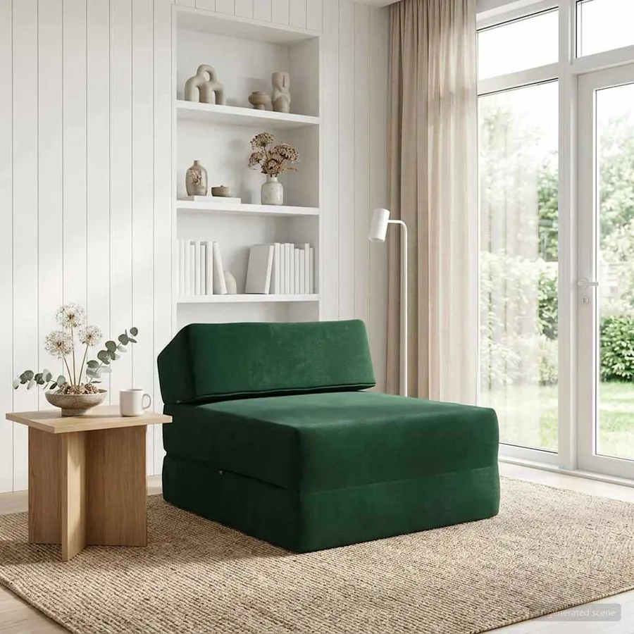 Canapé-lit pliable Vert foncé 60 x 70 x 41 cm Tissu