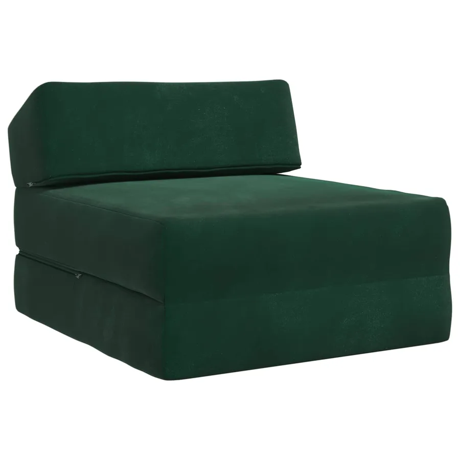 Canapé-lit pliable Vert foncé 60 x 70 x 41 cm Tissu - 2