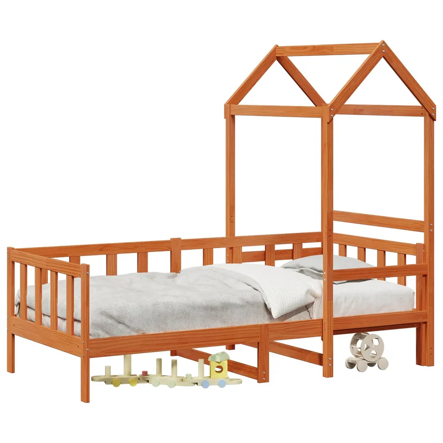 Ensemble Lit de Jour 2 pcs Cire marron Bois de pin massif - 2