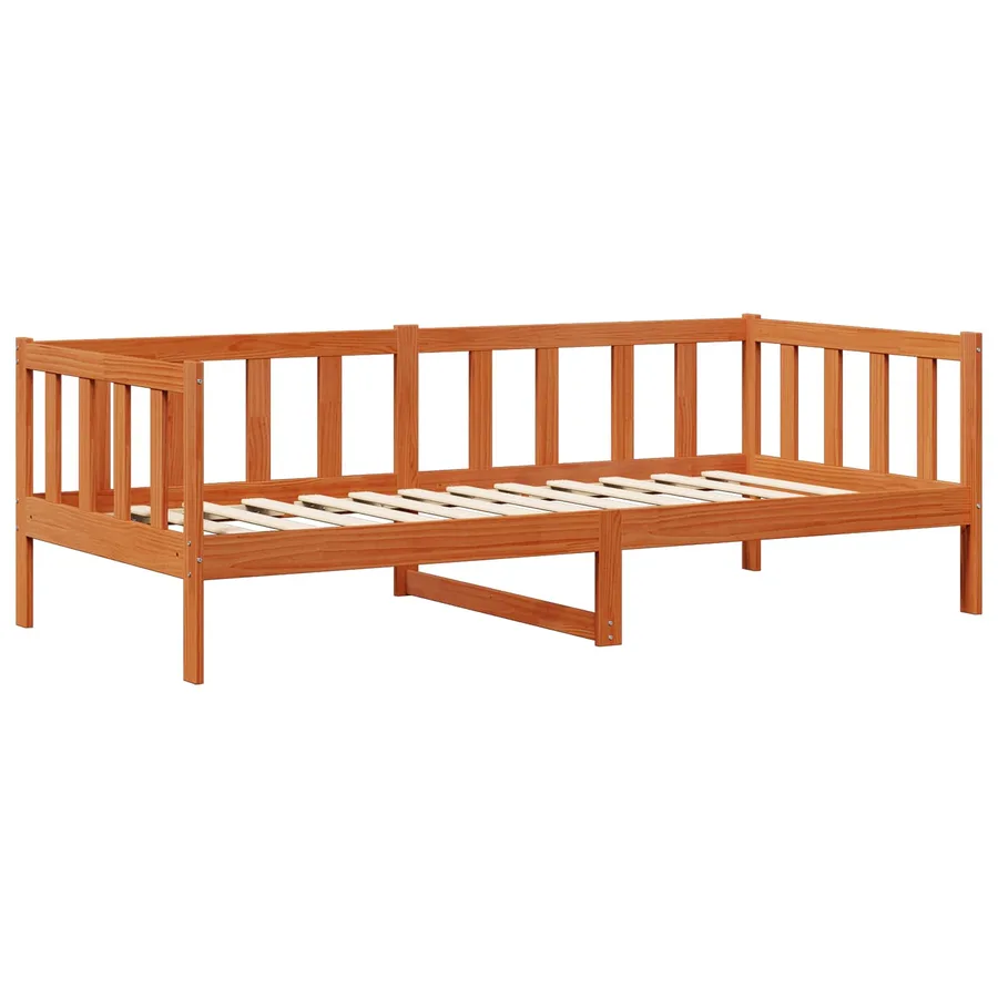 Ensemble Lit de Jour 2 pcs Cire marron Bois de pin massif - 3
