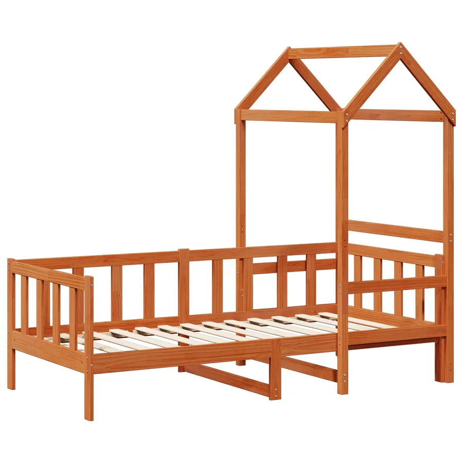 Ensemble Lit de Jour 2 pcs Cire marron Bois de pin massif - 5