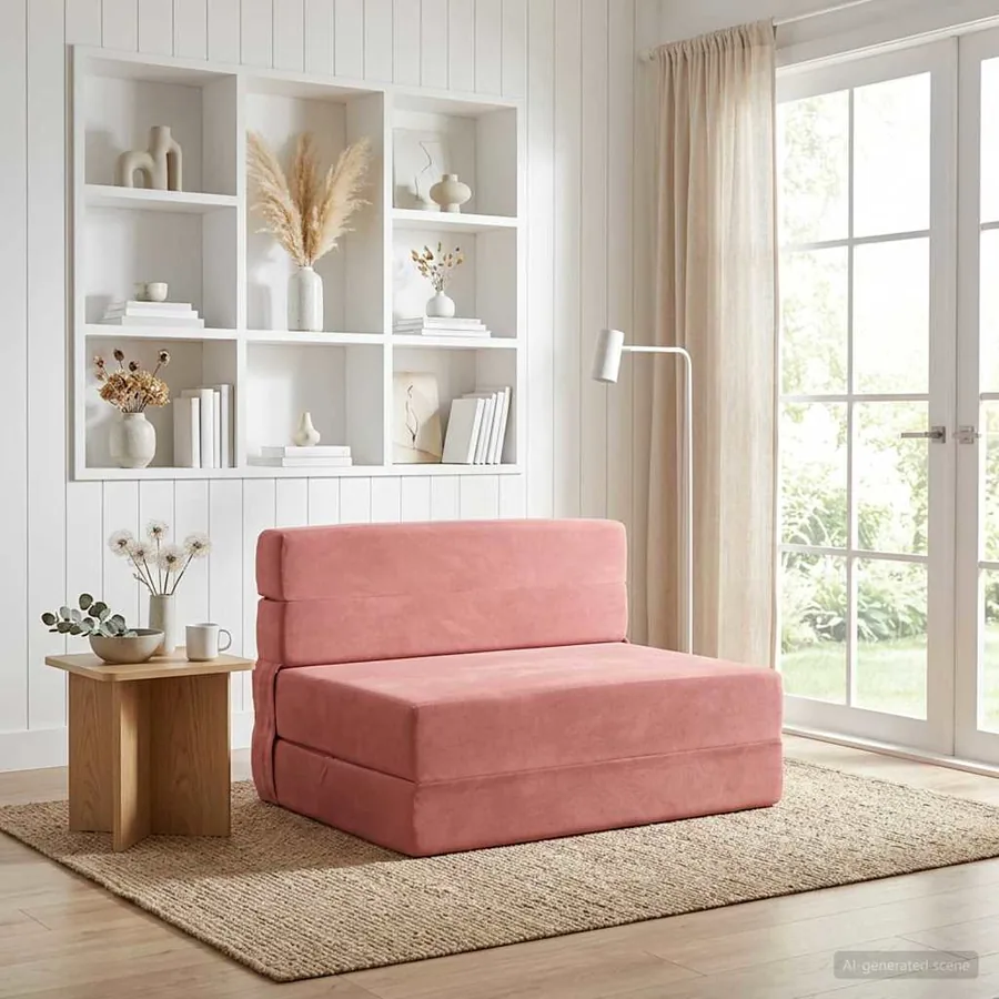 Canapé-lit pliable Rose 100 x 80 x 60 cm Tissu