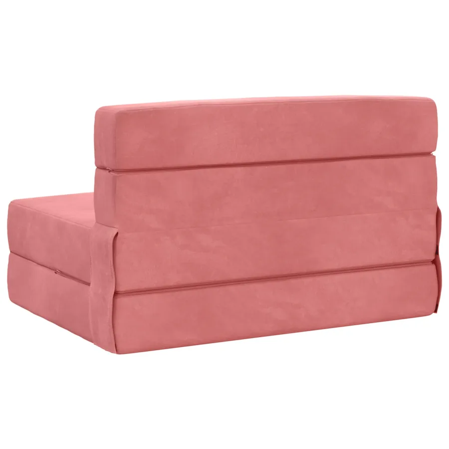 Canapé-lit pliable Rose 100 x 80 x 60 cm Tissu - 5