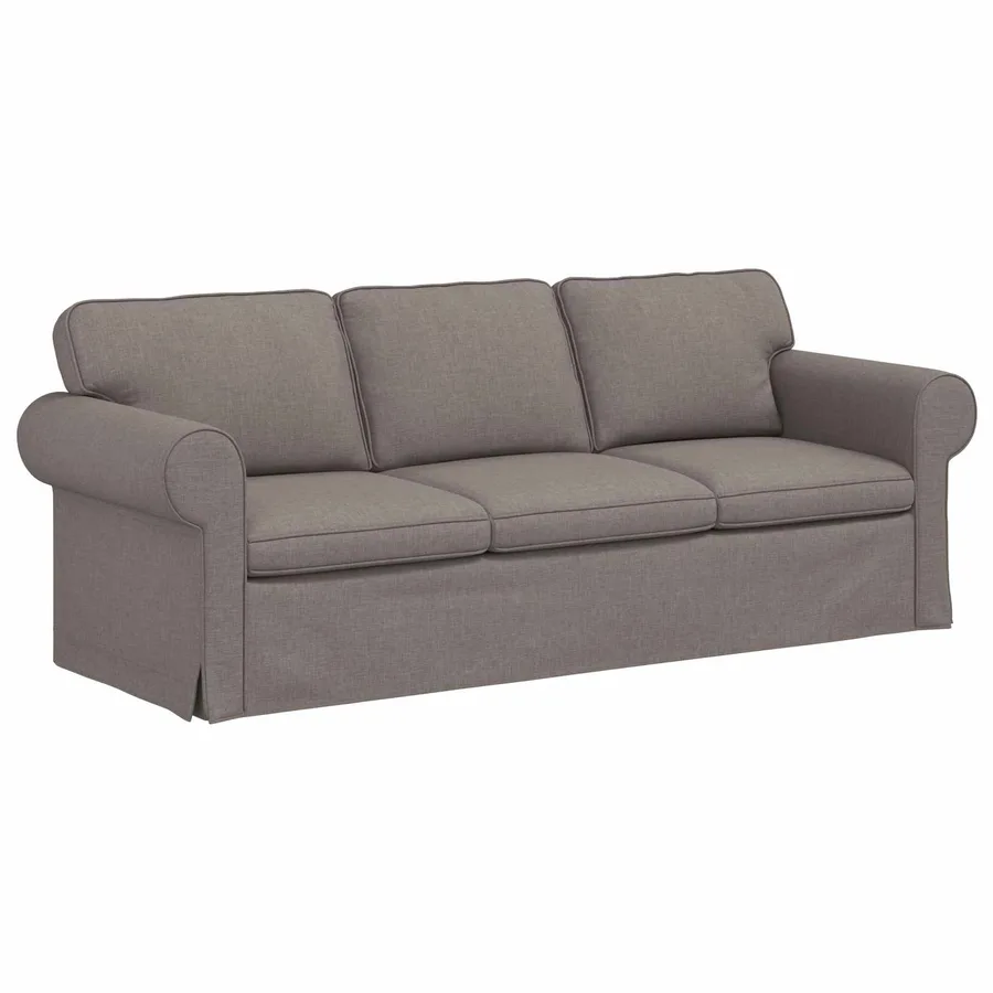 Canapé Taupe 215 x 82 x 80 cm tissu - 2