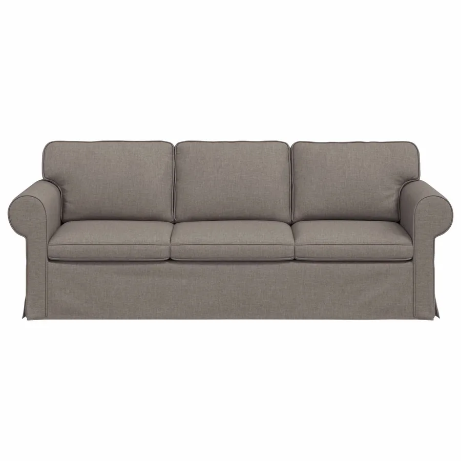 Canapé Taupe 215 x 82 x 80 cm tissu - 4