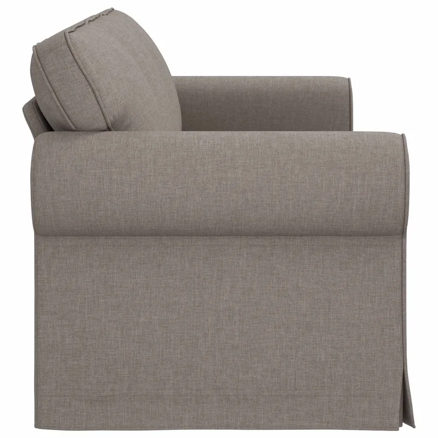 Canapé Taupe 215 x 82 x 80 cm tissu - 5