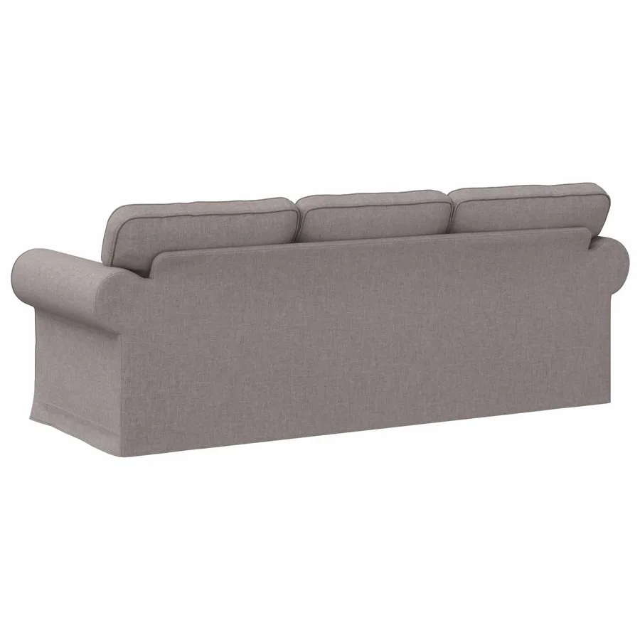 Canapé Taupe 215 x 82 x 80 cm tissu - 6
