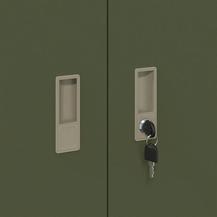 Armoire de rangement Vert olive 90 x 40 x 70 cm Acier - 9