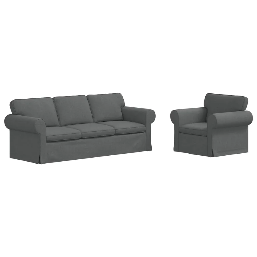Ensemble de Canapés 2 pcs Gris foncé 215 x 82 x 80 cm tissu - 2