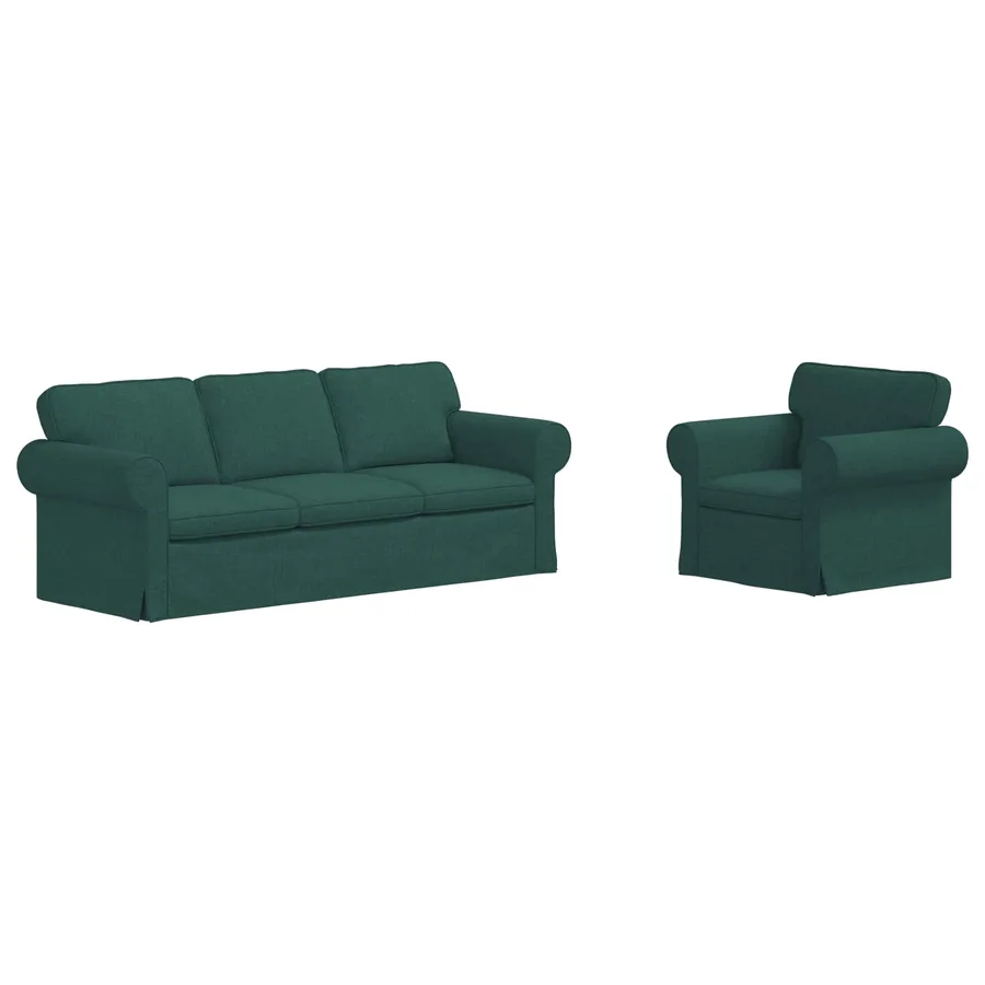 Ensemble de Canapés 2 pcs Vert foncé 215 x 82 x 80 cm tissu - 2