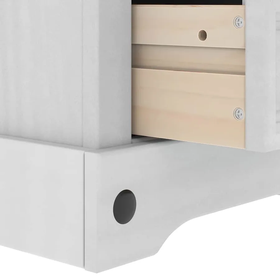 Table de chevet Corona Blanc 53 x 39 x 47 cm Pin massif - 11