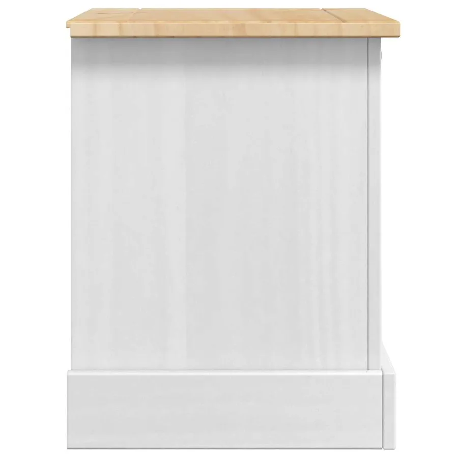 Table de chevet Corona Blanc 53 x 39 x 47 cm Pin massif - 7