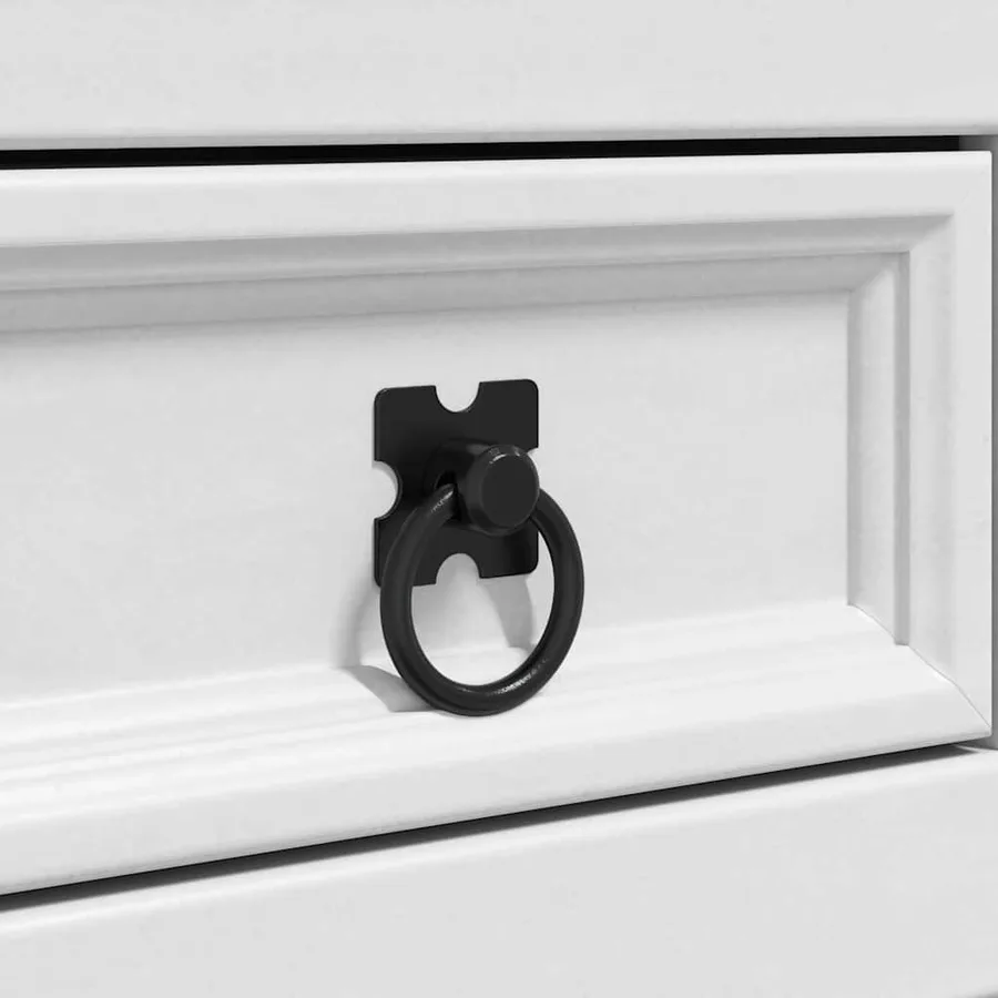 Table de chevet Corona Blanc 53 x 39 x 47 cm Pin massif - 9