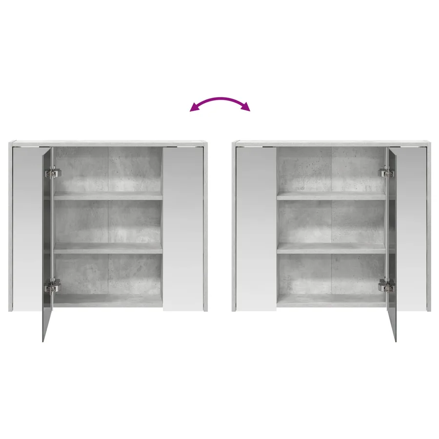 Armoire Miroir de Salle de Bain Gris béton 73,5 x 16 x 62,5 cm - 10