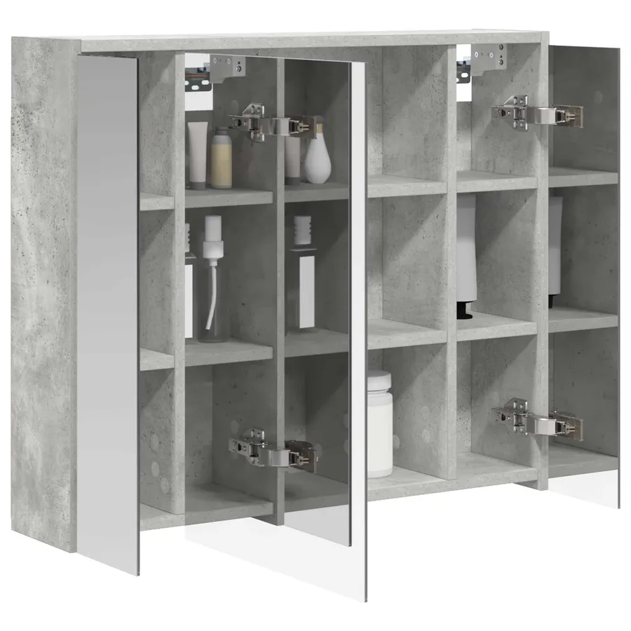 Armoire Miroir de Salle de Bain Gris béton 73,5 x 16 x 62,5 cm - 3