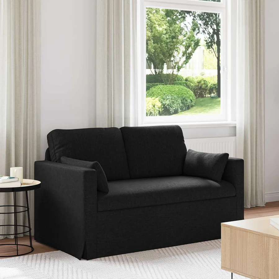 Canapé Noir 139 x 78 x 80 cm tissu
