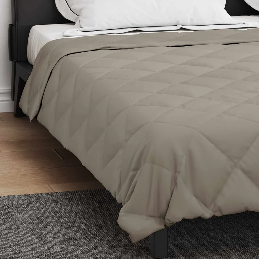 Duvet d'été simple Gris clair 240 x 200 cm Microfibre - 4
