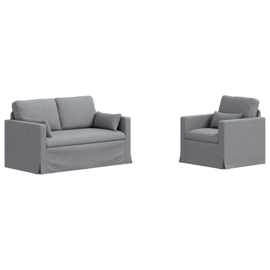 Ensemble de Canapés 2 pcs Gris clair 139 x 78 x 80 cm tissu - 2