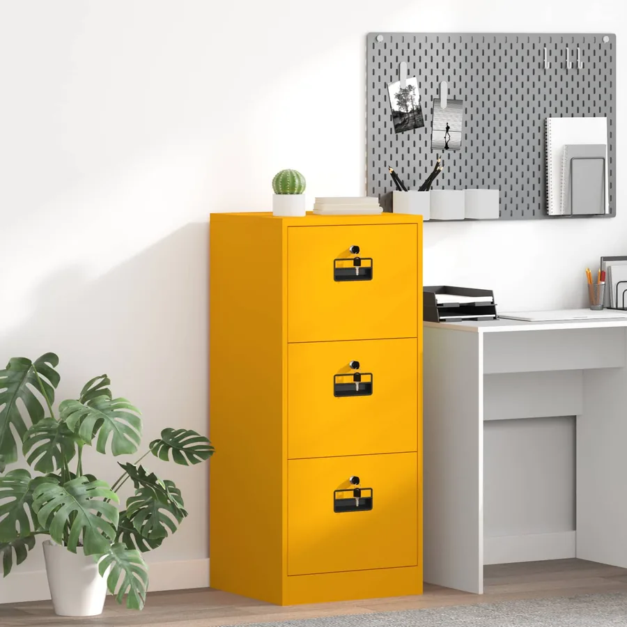Cabinet de Dossier Jaune moutarde 45,5 x 42 x 106,5 cm