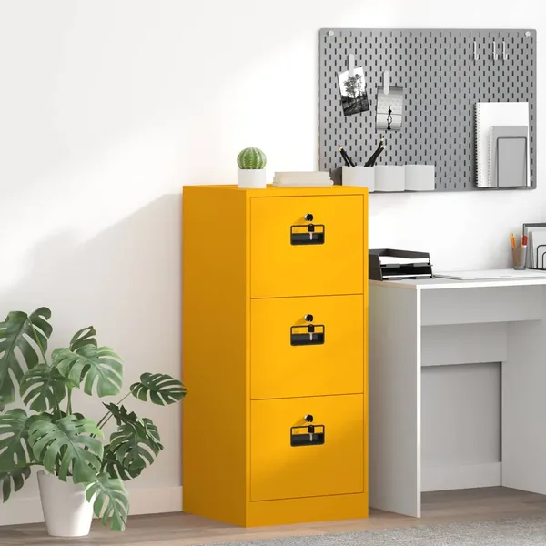 Cabinet de Dossier Jaune moutarde 45,5 x 42 x 106,5 cm