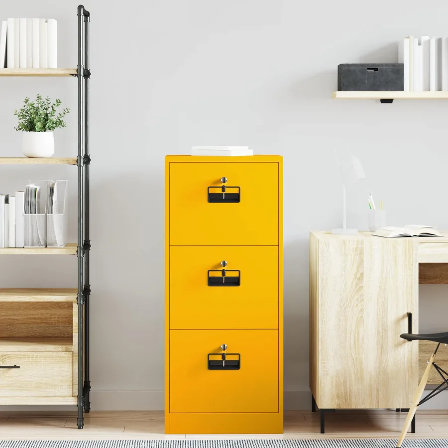 Cabinet de Dossier Jaune moutarde 45,5 x 42 x 106,5 cm - 4