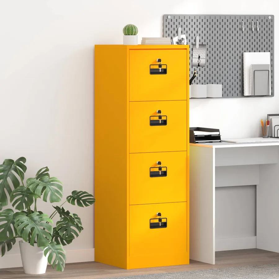 Cabinet de Dossier Jaune moutarde 45,5 x 42 x 139 cm