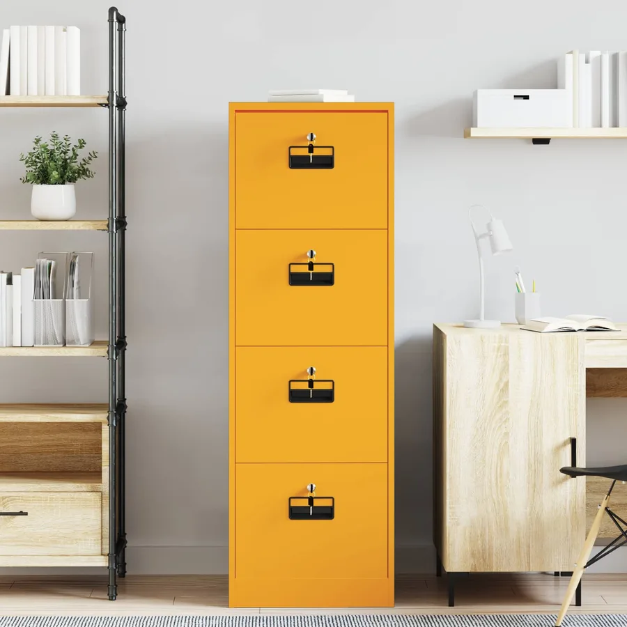 Cabinet de Dossier Jaune moutarde 45,5 x 42 x 139 cm - 4