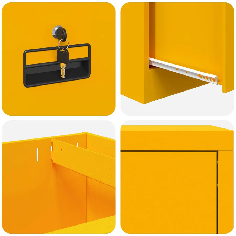 Cabinet de Dossier Jaune moutarde 45,5 x 42 x 139 cm - 8