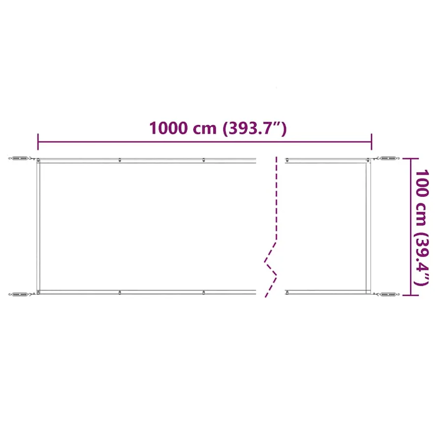 Auvent vertical Vert clair 100x1000 cm Tissu oxford - 6