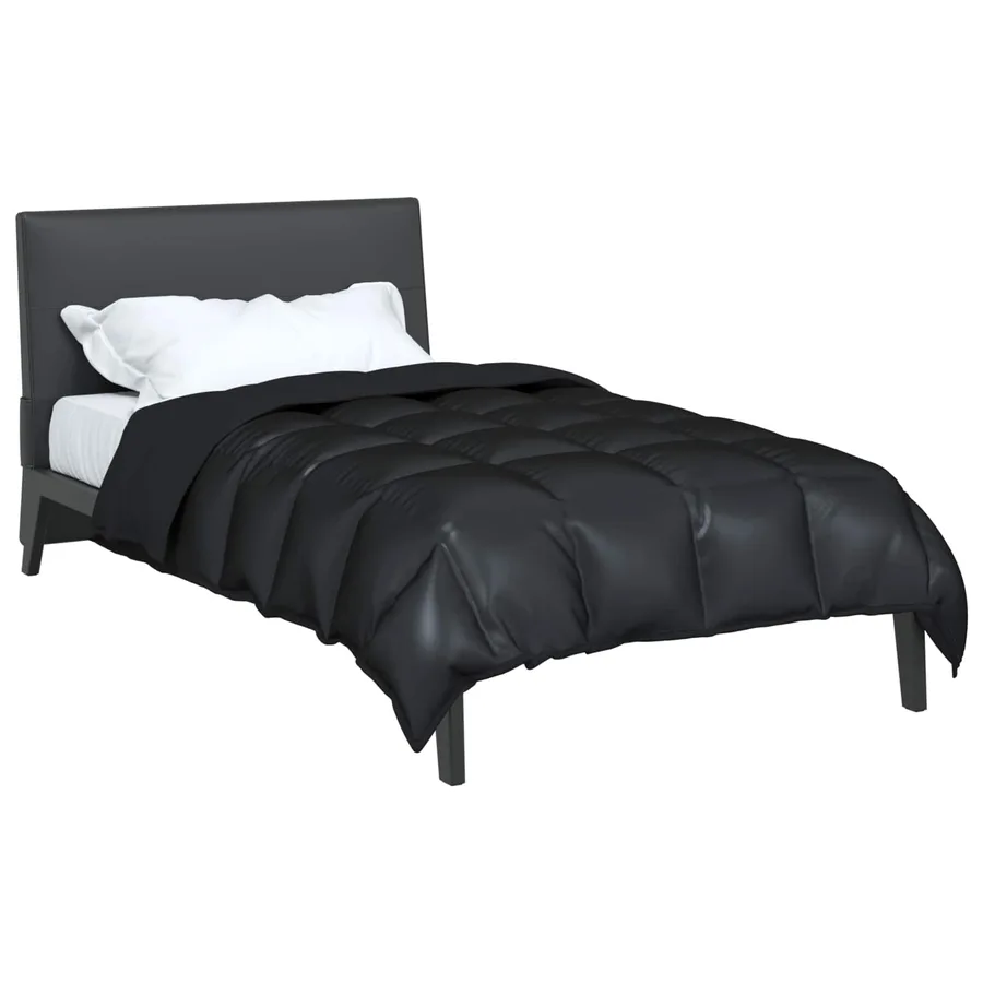 Duvet d'hiver Noir 155 x 220 cm Satin et Microfibre - 3