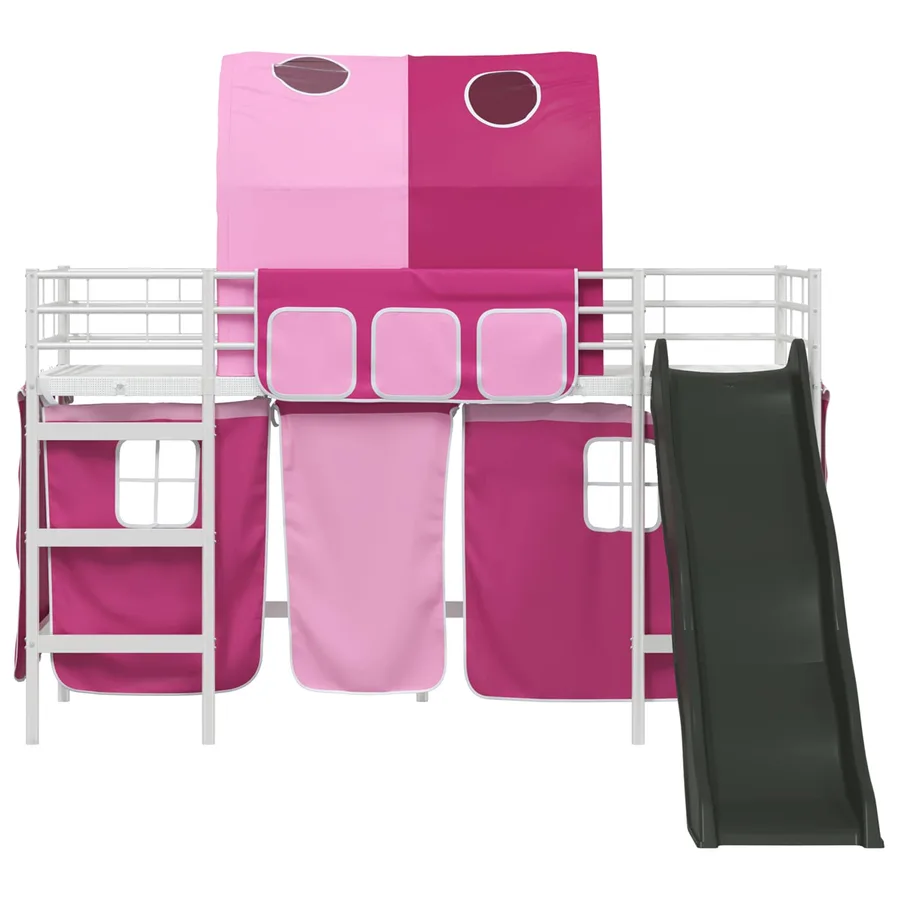 Lit mezzanine pour enfants Blanc et rose 100 x 190 cm Métал - 6