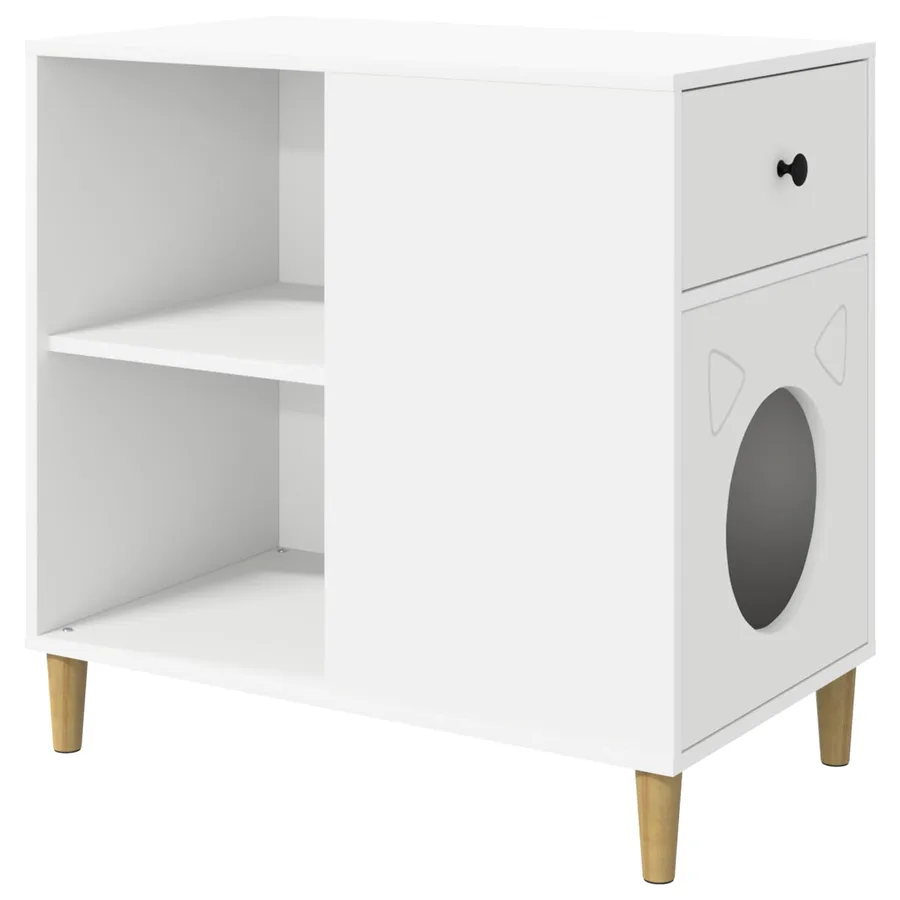 Maison pour chat Blanc 72 x 42.5 x 70 cm Bois d'ingénierie - 2