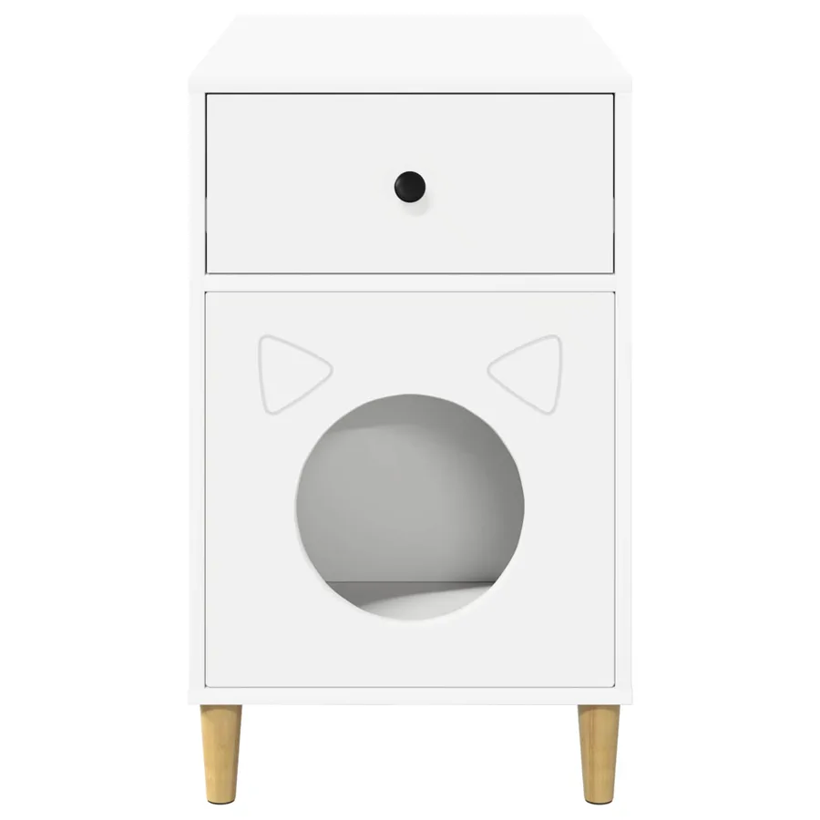Maison pour chat Blanc 72 x 42.5 x 70 cm Bois d'ingénierie - 7