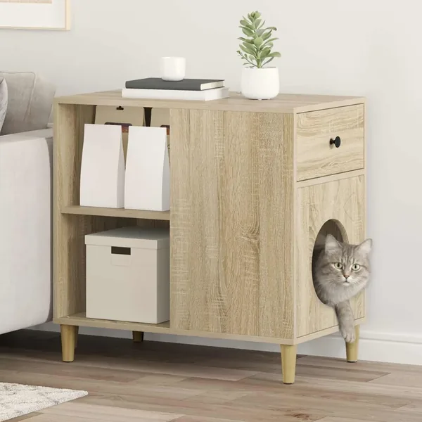 Maison pour chat Sonoma 72 x 42.5 x 70 cm Bois d'ingénierie