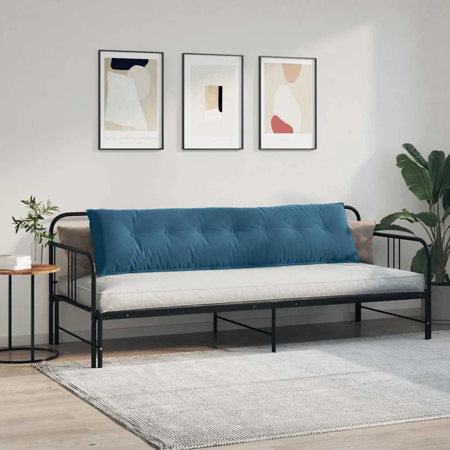 Coussin de Dos Bleu 200 x 50 cm Tissu en velours côtelé - 4