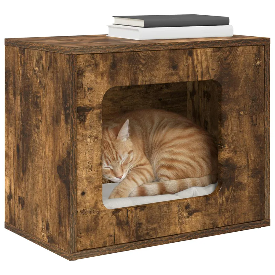 Maison pour chat Chêne fumé 51 x 30 x 42,5 cm Bois d'ingénierie - 3