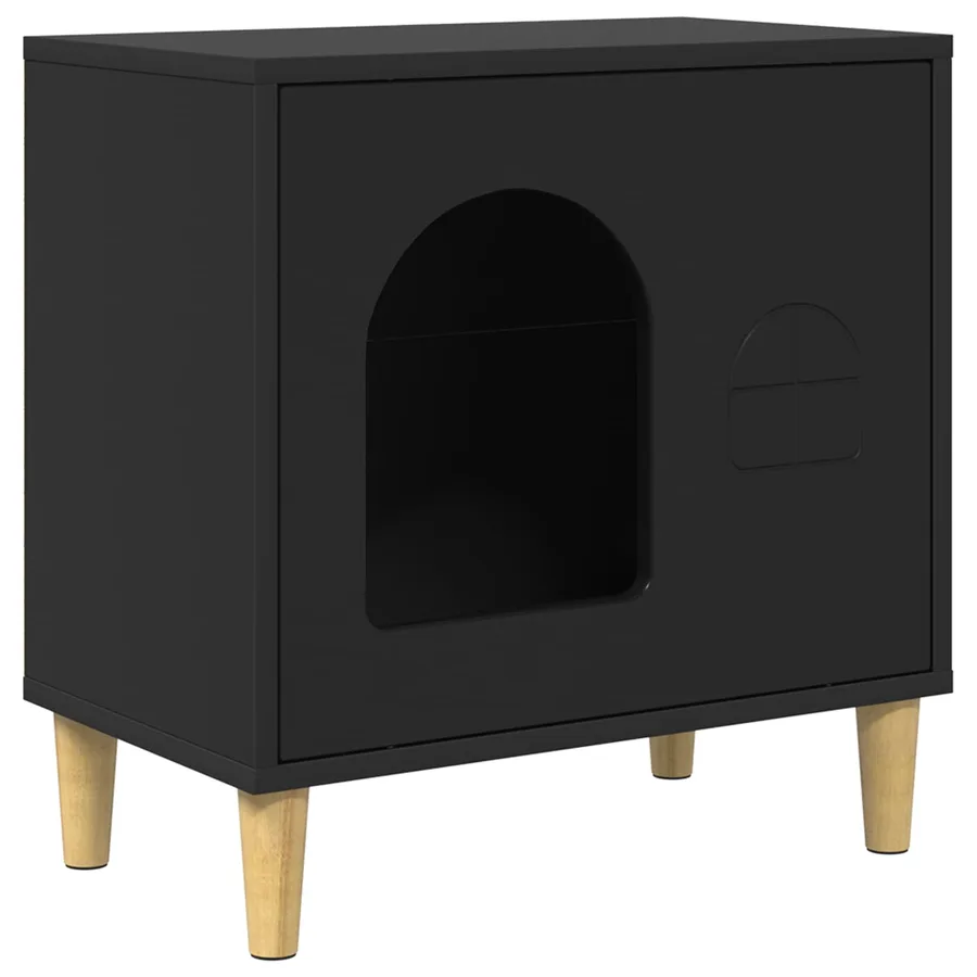 Maison pour chat Noir 51 x 30 x 52 cm Bois d'ingénierie - 2