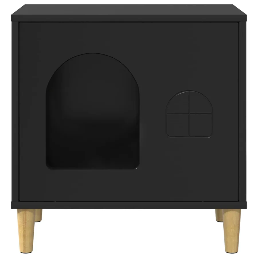 Maison pour chat Noir 51 x 30 x 52 cm Bois d'ingénierie - 5